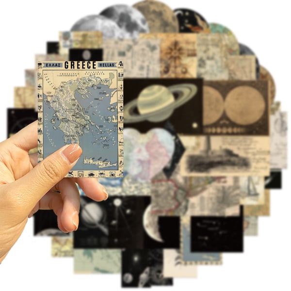Flerfärgad PVC-Dekal för DIY-Dekoration, 50-pack World map