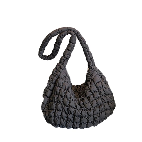 Vattert lett crossbody-veske i nylon Black