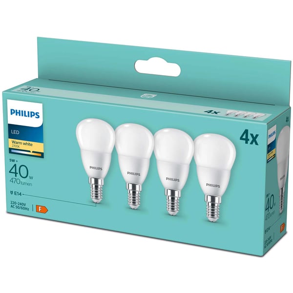 4-pakning LED E14 Klot P45 5W (40W) Frost 470lm