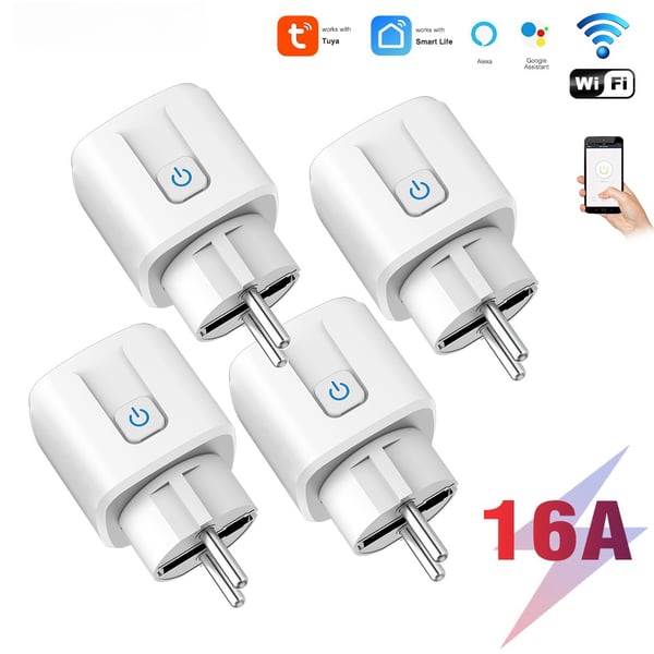 Smart Plug Wifi kaukosäädin 4 kpl 16A Smart Plug Wifi kaukosäädin 4 kpl 16A