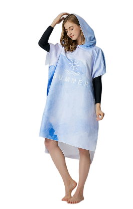Nopeasti kuivuva rantapyyhe Tie dye blue