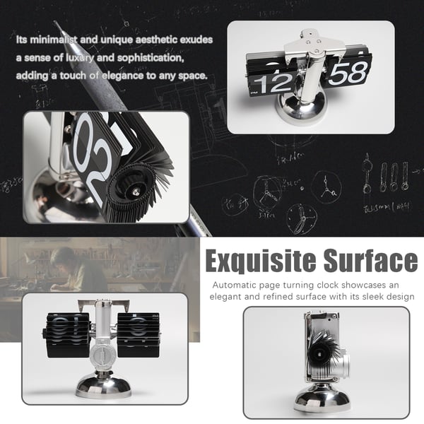 Automatisk Flip Watch Vintage Black