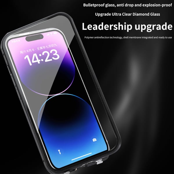 Gjennomsiktig magnetdeksel med stativ for iPhone Black iPhone 14
