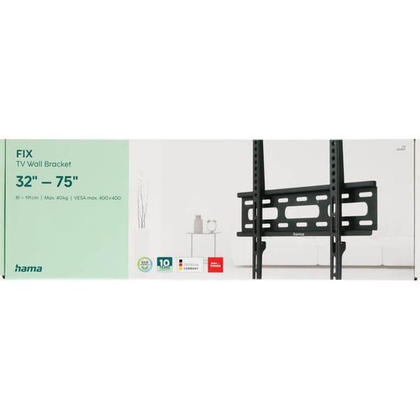 TV-seinäteline kiinteä VESA jopa 400x400 75\" Musta