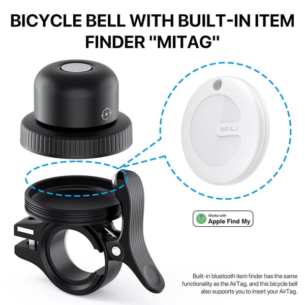 Ringeklokke Anti-Loss Cykel Sort