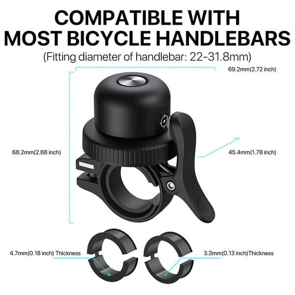 Ringeklokke Anti-Loss Cykel Sort