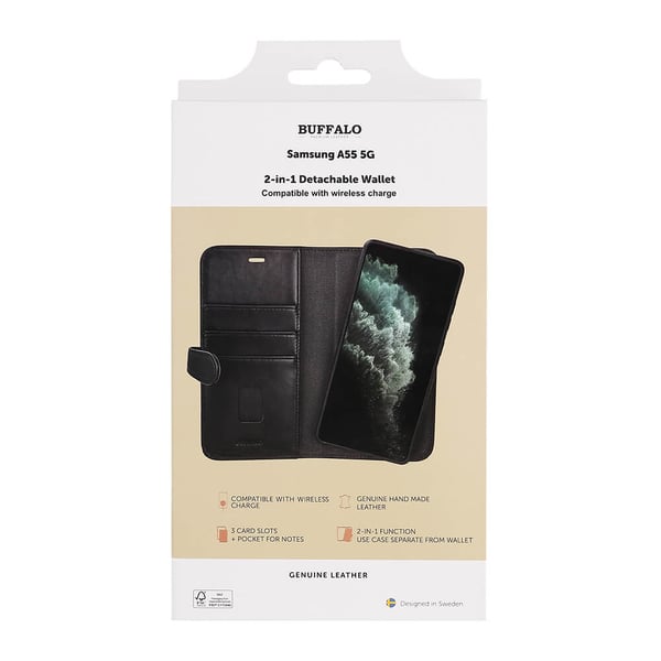 Wallet Læder 2-i-1 Sort - Samsung A55 5G