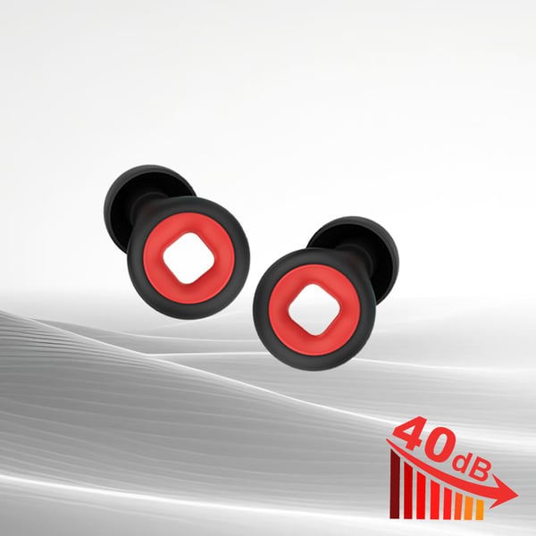 Melua vaimentavat korvatulpat Black+Red