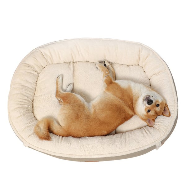 Semsket flannell Nest Hundeseng Kjæledyrseng Mat Grey XL