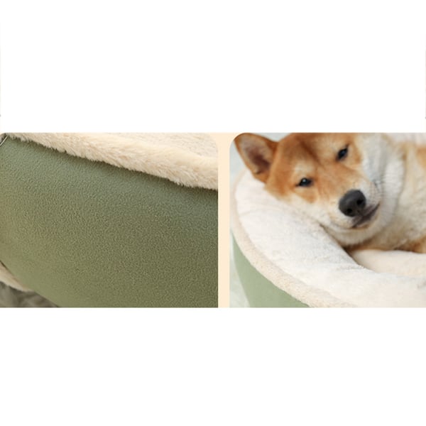 Semsket flannell Nest Hundeseng Kjæledyrseng Mat grass color L