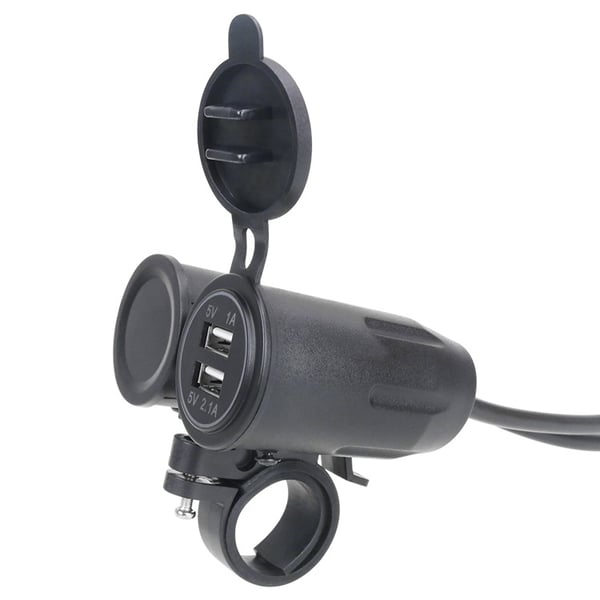 3.1A dobbel USB-lader - Spennings- og temperaturmåler Black+Red