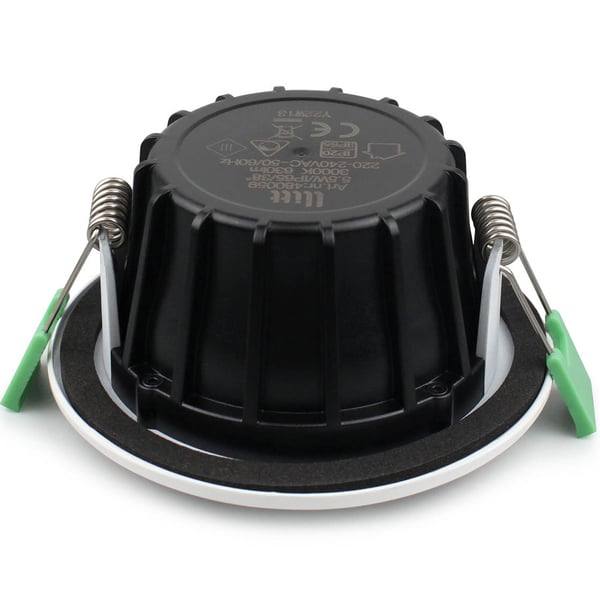 Lisa Dimbar innfelt downlight 3000K 600lm IP65 1-pakning Hvit
