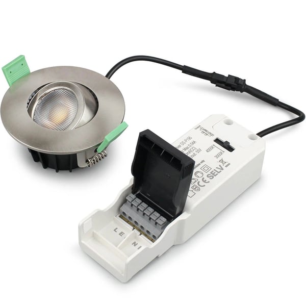 Sanna Dimbar Innfelt downlight 3000K/4000K 520lm IP65 1-pakk Børstet stål