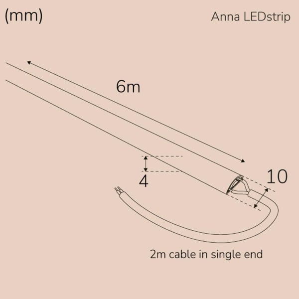 Anna Ledstrip COB-LED Milky uten transformator IP65 6m?? 3000K???