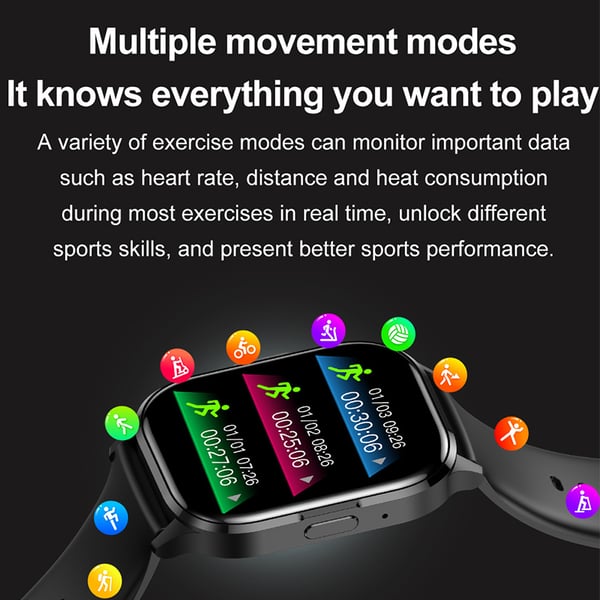Smartwatch Vandtæt Bluetooth Smartwatch Black