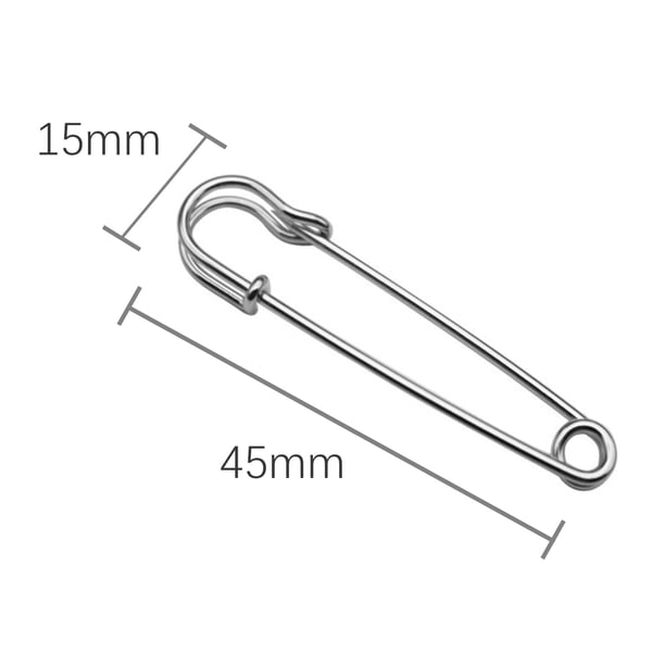 Tykk sikkerhetsnål 45 mm, 50-pakning Silver