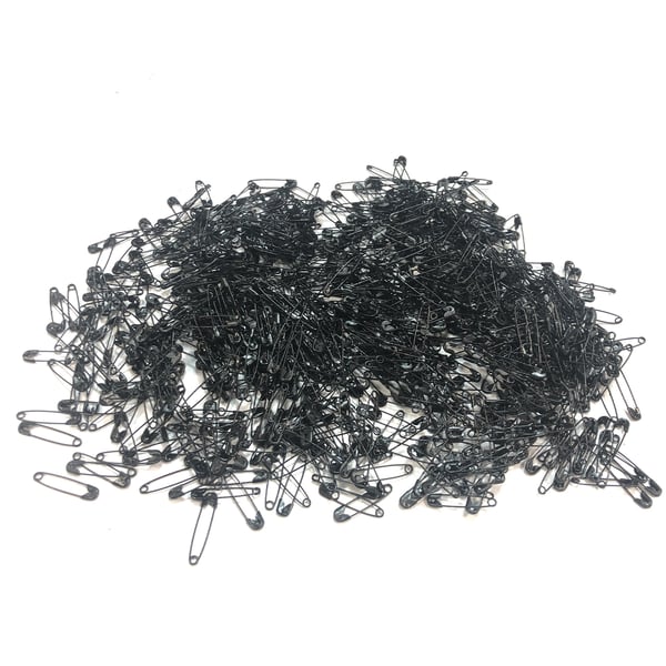 22 mm sikkerhetsnåler, 1000-pakning Black