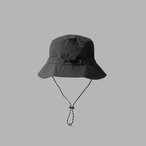 Bred Brättad Bucket Hat / Solhatt Grey