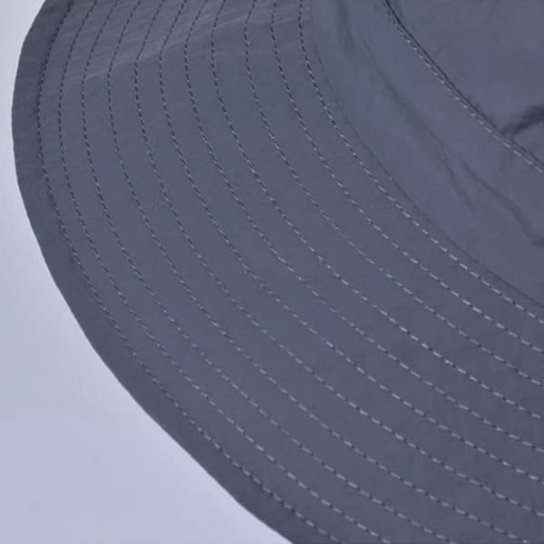Bred Brättad Bucket Hat / Solhatt Grey