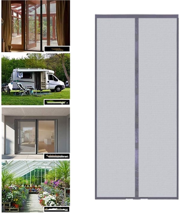 Myggenet dørgardin Grey S