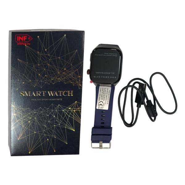 Smartklokke med EKG, puls, blodtrykk, søvn, skritteller Blue