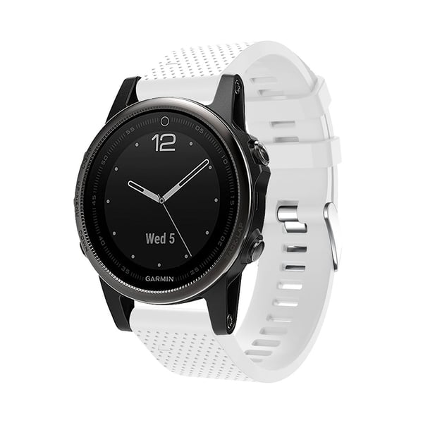 Silikonklokkerem for Garmin Fenix 5S Plus White