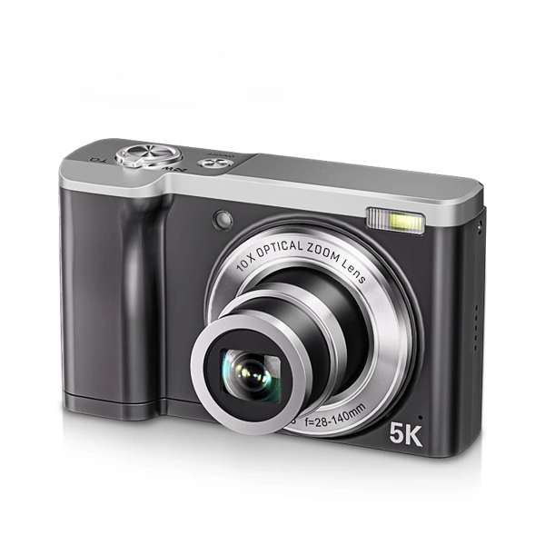 5K digitalkamera med 5X optisk zoom og anti-shake stabilisering
