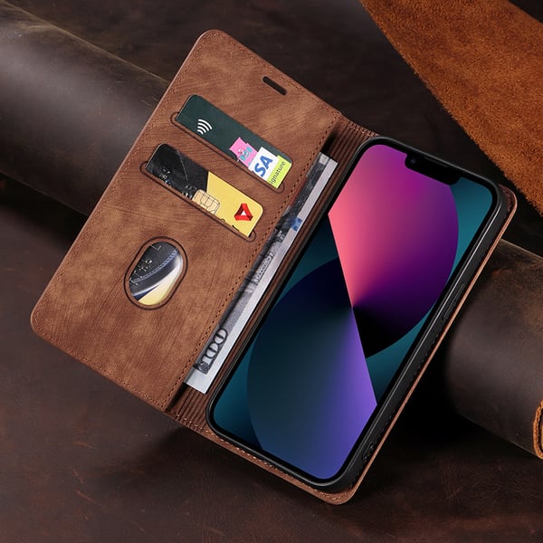 Magneettinen nahkakotelo Google Pixel 8 Prolle Brown