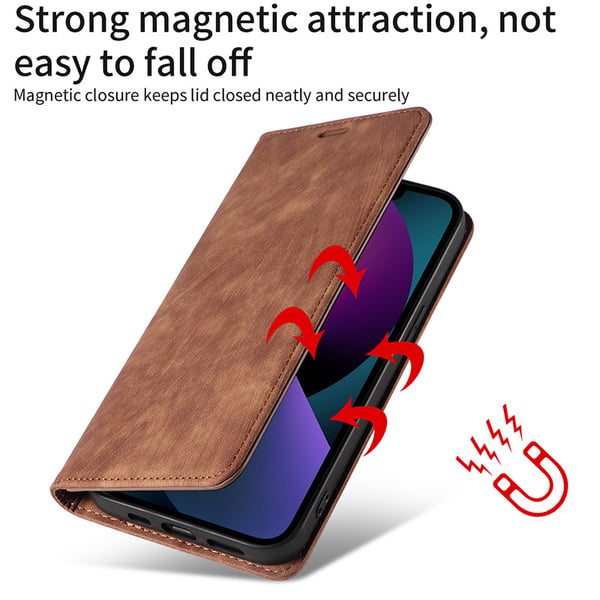 Magneettinen nahkakotelo Google Pixel 8 Prolle Brown