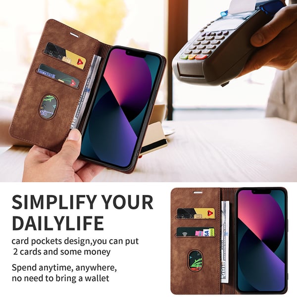 Magneettinen nahkakotelo Google Pixel 8 Prolle Brown
