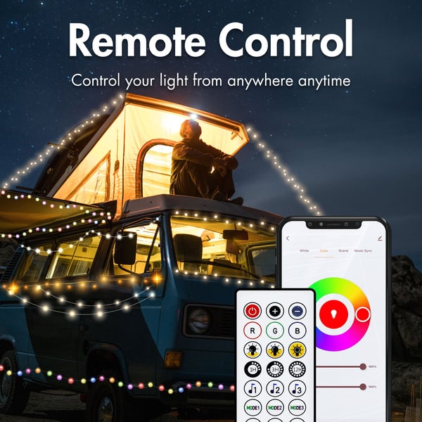 RGB lyssløyfe med fjernkontroll og WiFi Tuya IP65 3 m