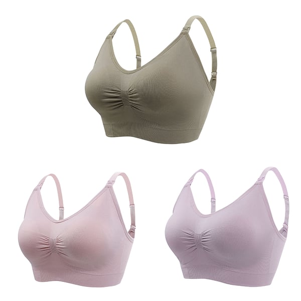 Amme-bh, 3-pak, (grøn + pink + kaffe) L