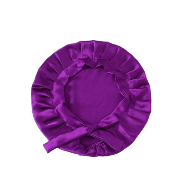 Säädettävä unimyssy, pitkät hiukset, aitoa silkkiä Purple