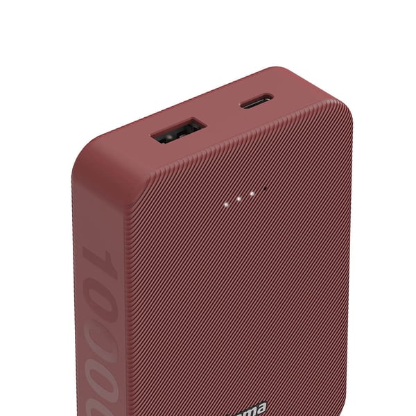 Powerbank Colour 10 10000mAh USB-C+USB-A Rød
