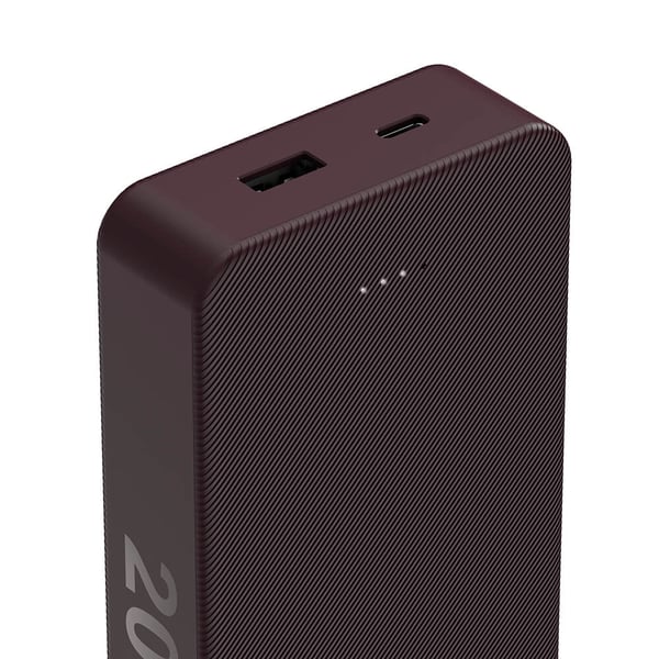 Powerbank Colour 20 20000mAh USB-C+USB-A Plomme
