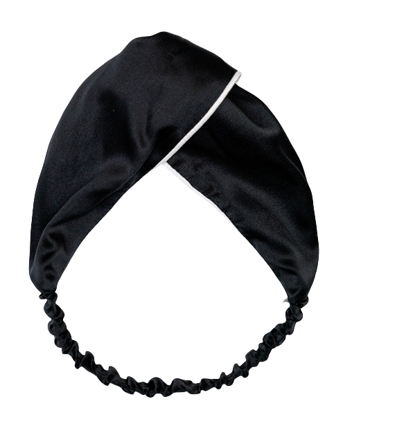 100% silkkistä leveälierinen hiuspanta Black 100% silkkistä leveälierinen hiuspanta Black