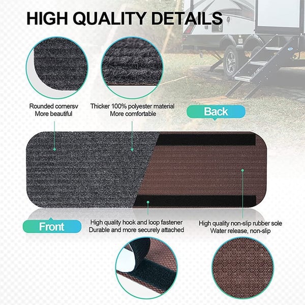 4 st Camper Step Covers, RV Step Mattor för Lippert och MORryde Steps