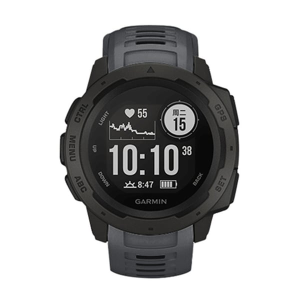 Silikonarmbånd for Garmin Instinct/Esports/Tide/Solar Grey