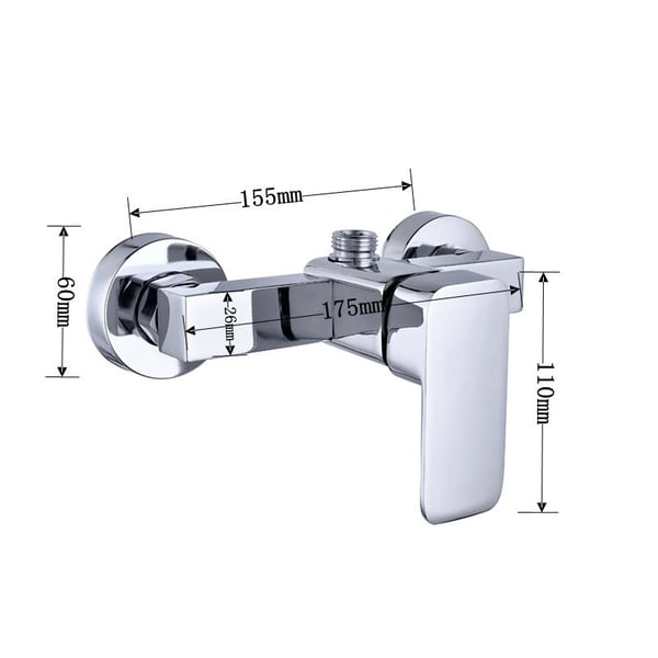 Sink Alloy Dusjbatteri - Veggmontert Blandebatteri for Varmt og Kaldt Vann