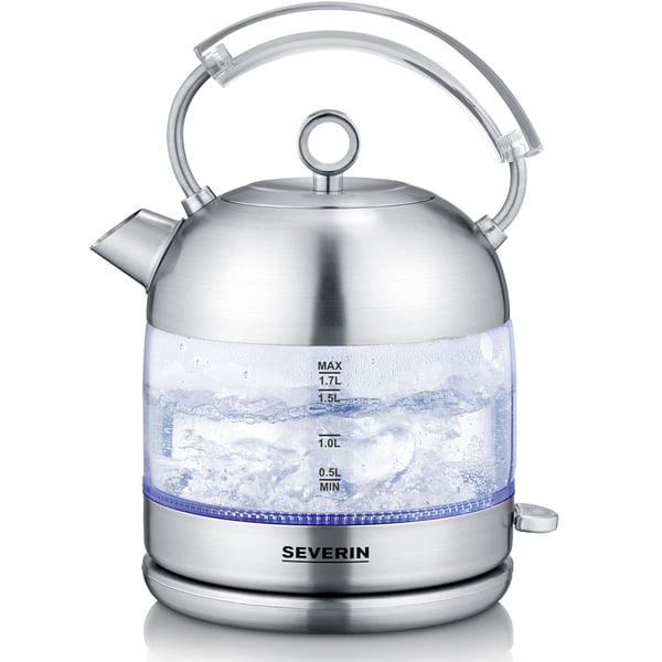 Vannkoker 1,7 l 2400 W Børstet stål/Glass WK3459