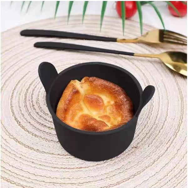 2-Pack gjenbrukbare bakekopper for Air Fryers Black