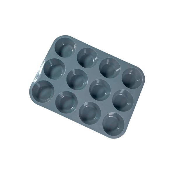 Silikone kageform - 12 kopper muffin forme Grey
