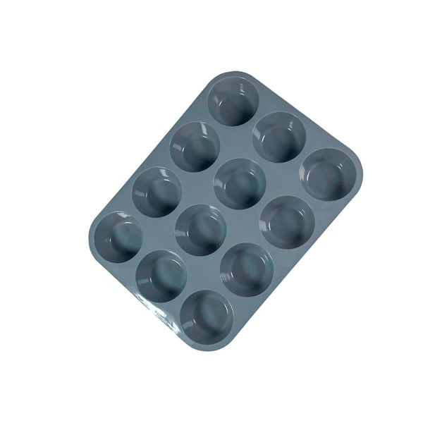 Silikone kageform - 12 kopper muffin forme Grey