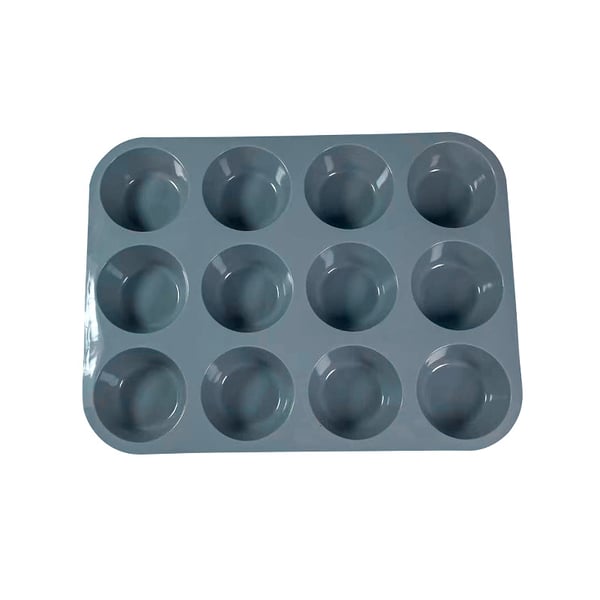 Silikone kageform - 12 kopper muffin forme Grey