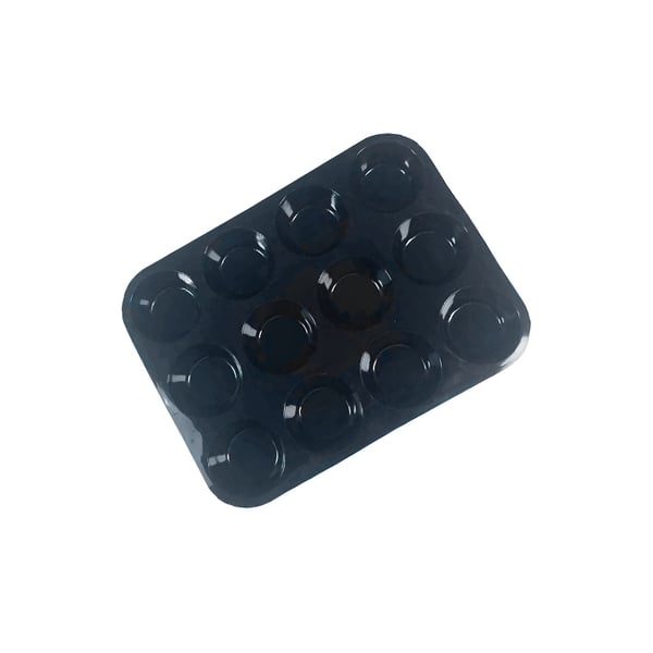 Silikone kageform - 12 kopper muffin forme Black