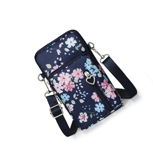 Kompakt Multi-Wear Mini Telefonveske Multifunksjonelt telefondeksel Colorful flowers pattern