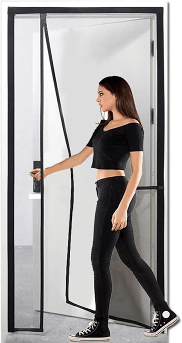 Glasfiber magnetisk skærmdørgardin Black S
