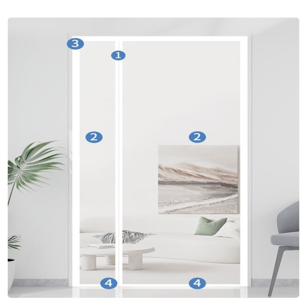 Magnetisk skærmdør med sideåbning White L