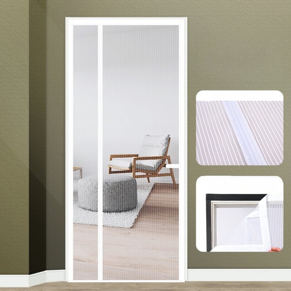 Magnetisk skærmdør med sideåbning White M