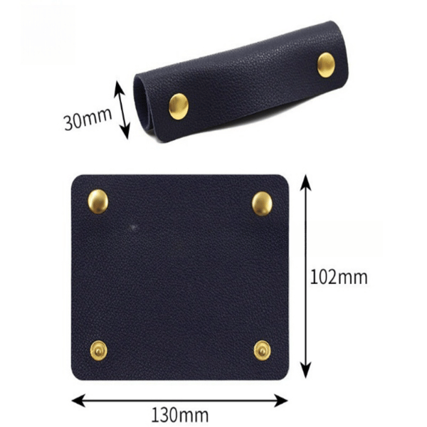 2-Pack PU-lædertaskehåndtag med skridsikkert greb Black